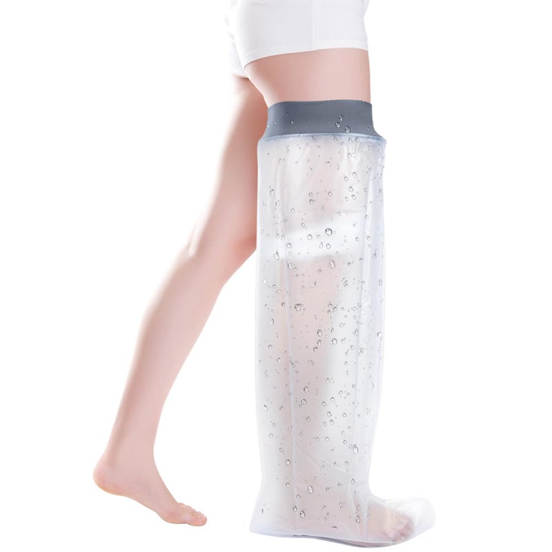 COMFYTHERA Waterproof Cast Cover for Shower Ankle Wound Protector Bath Adult Watertight Cast Bag Showering for Surgery Foot Ankle Burns Reusable CLong Leg